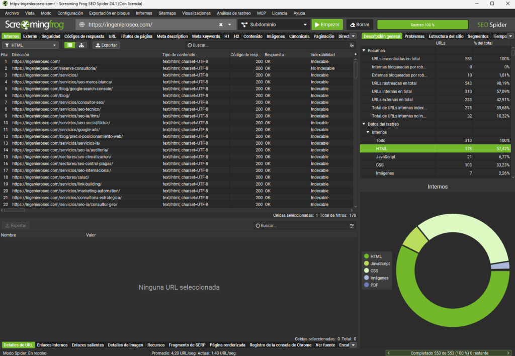 Screaming Frog: guía completa para auditar tu web (versión 24, con IA y MCP) 1 screaming frog